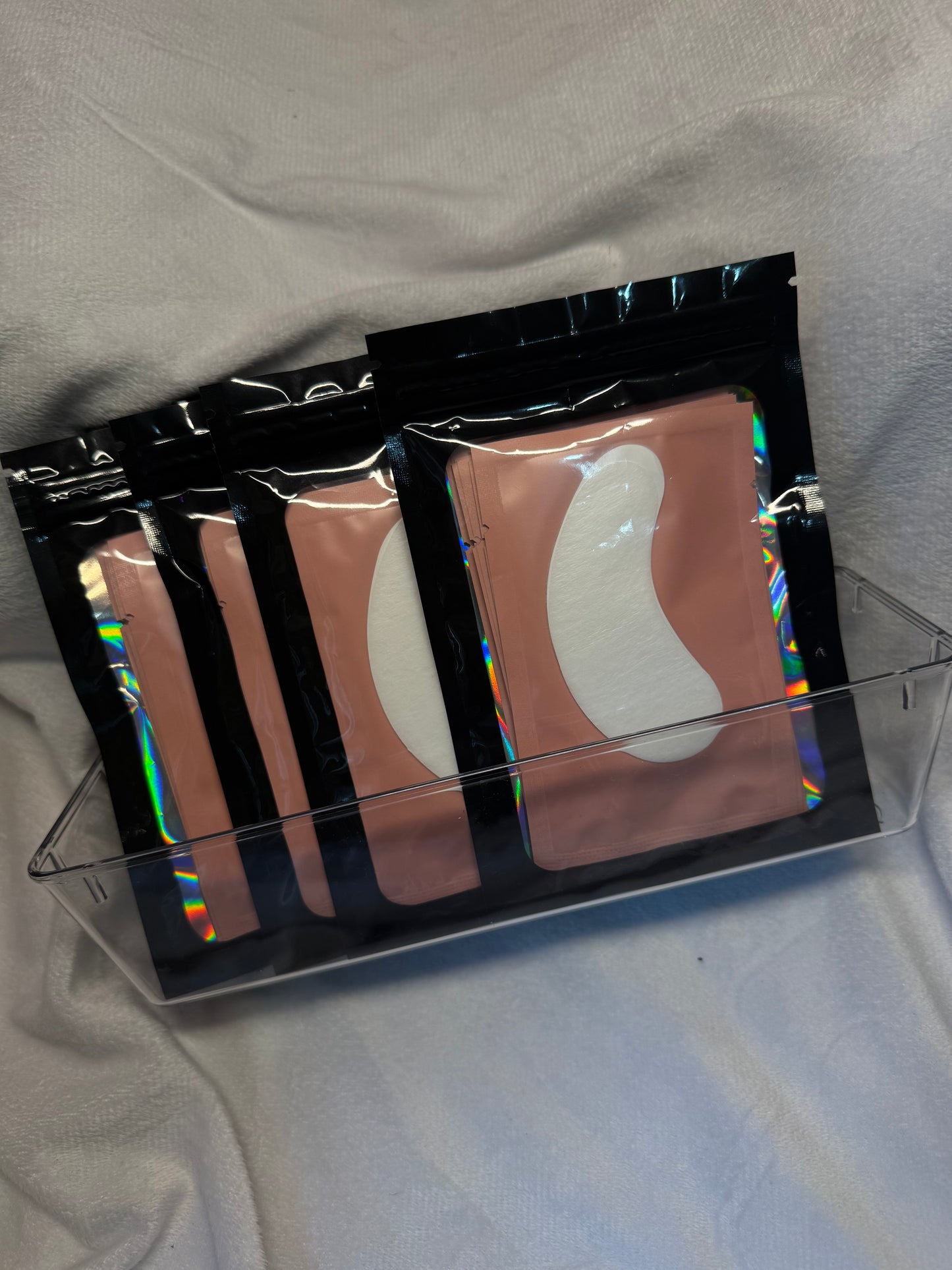 Pink under eye pads